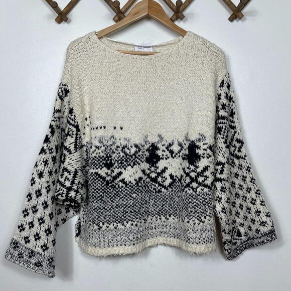 New Free People Midnight Beach Pullover in Evening Ivory Combo Women's Size L - Picture 3 of 10